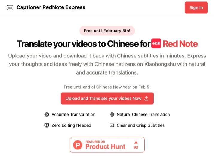 Captioner RedNote Express